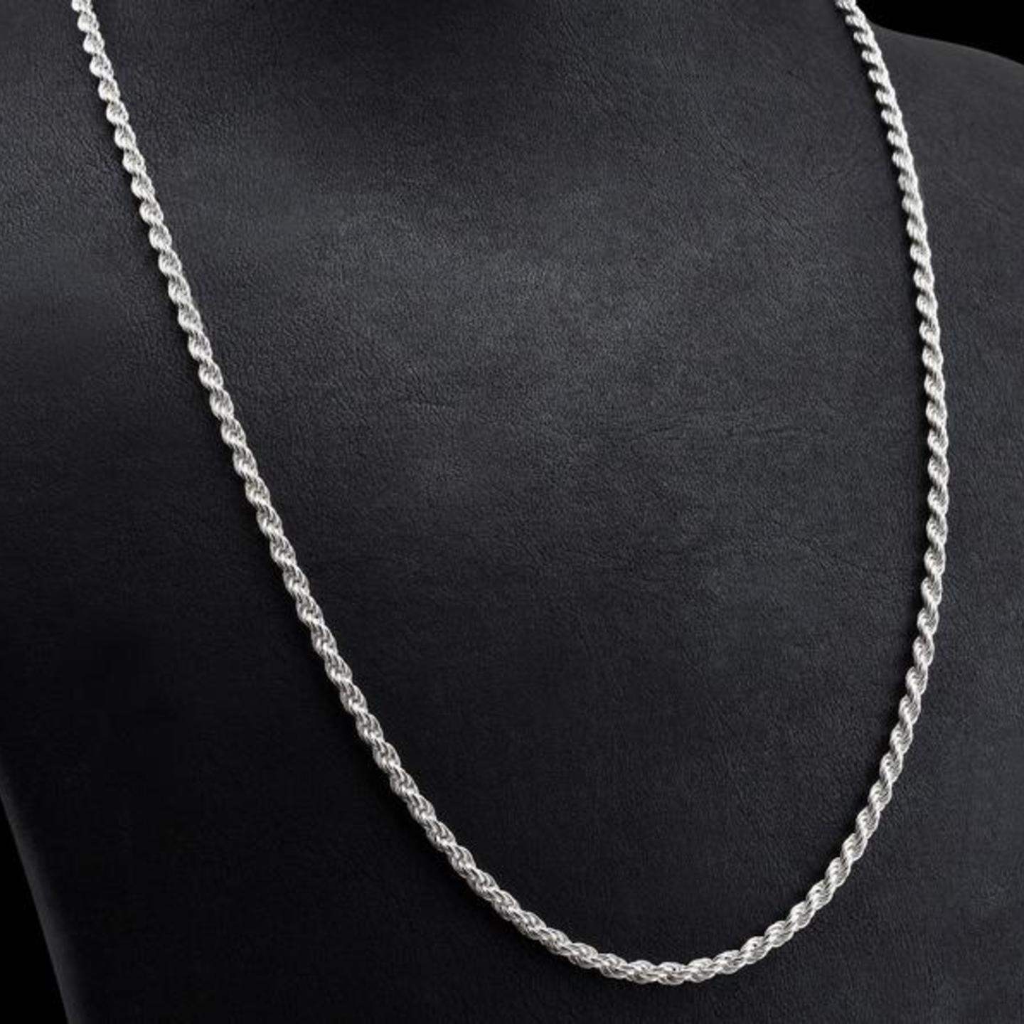 Sterling Silver 925 Rope Chain 24 inch 20gm