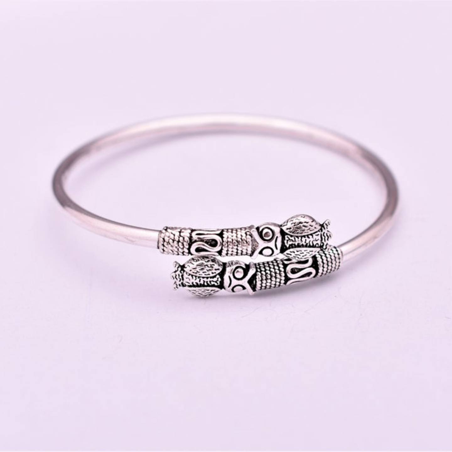 Solid 925 Sterling Silver Owl Bangle