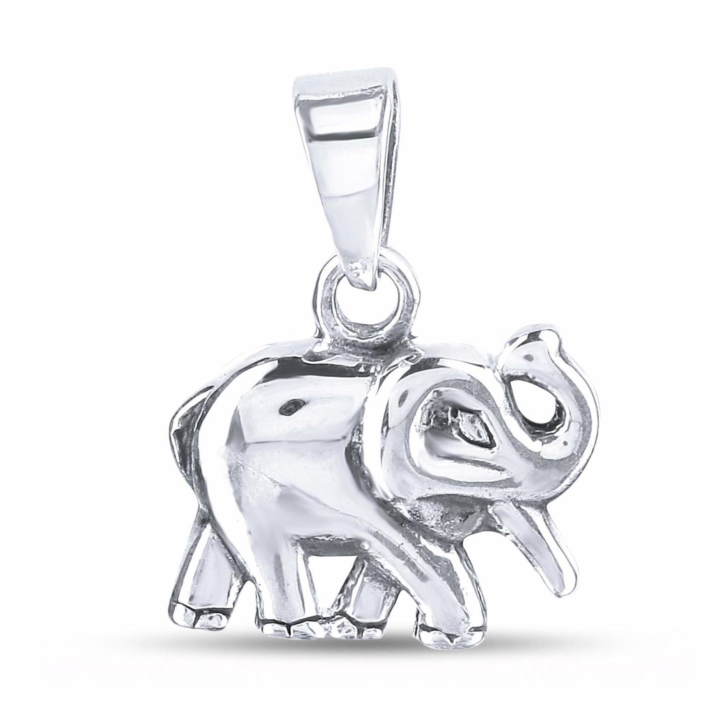 925 Sterling Silver Very Lucky Elephant Pendant for Women & Men