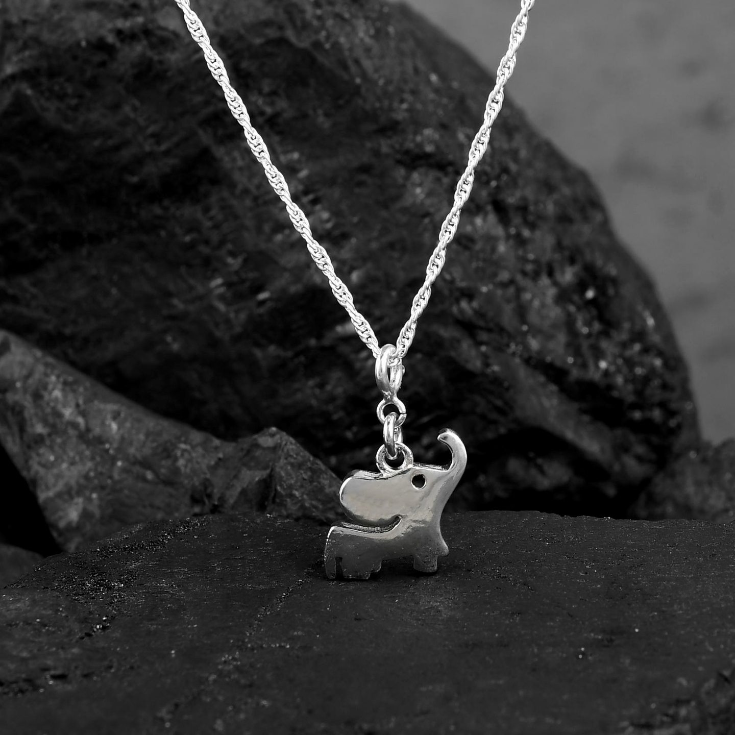 925 Silver Elephant Pendant For Women(with Chain)