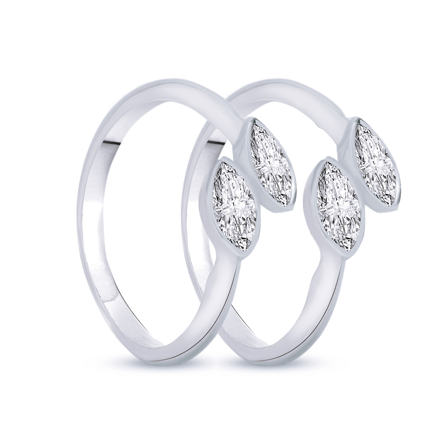 925 Sterling Silver CZ Stone Toe Rings For Women (Free Size)