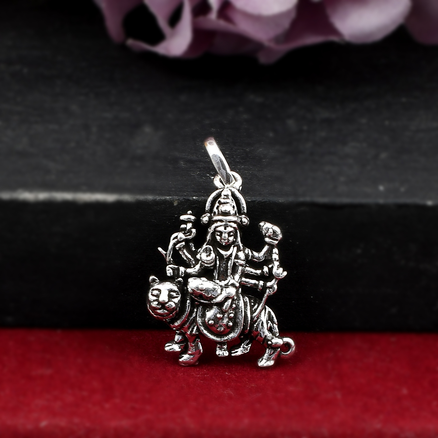 Sterling Silver 925 Cute Durga For Women and Men (4.1gm)