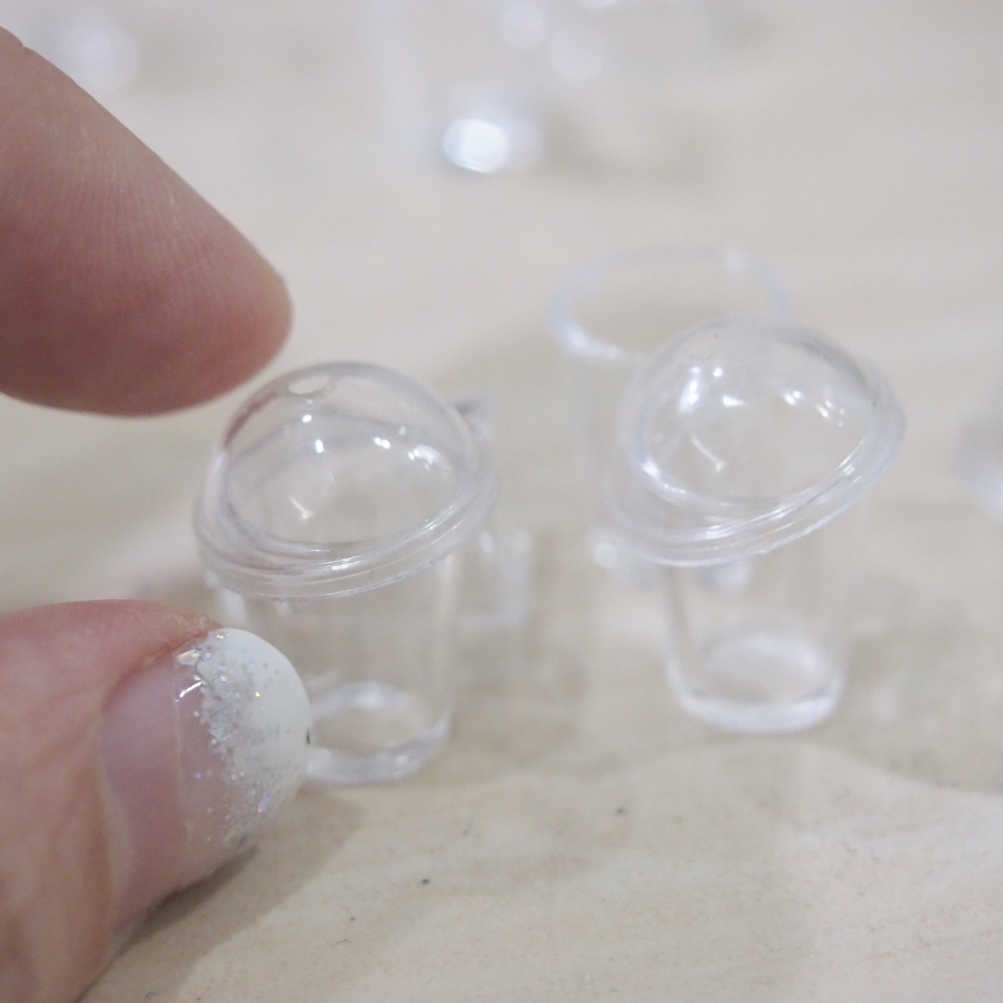 Miniature Cups- 10 Dollhouse Bubble Tea cups