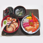 Miniature Food Dollhouse Display Miniature Chirashi Don Set