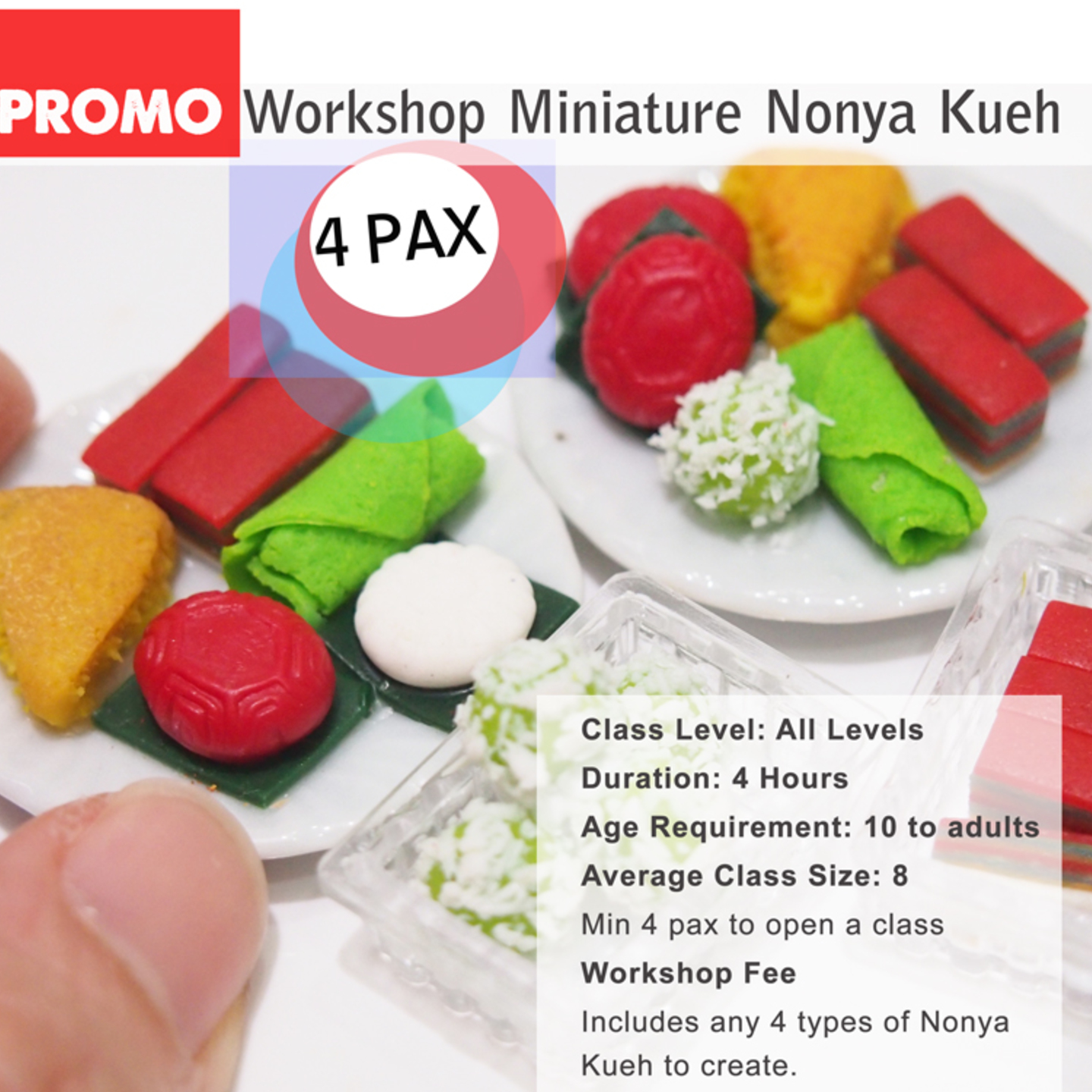 DEALS for 4 pax - Miniature Food Workshop - Nonya Kueh Plate