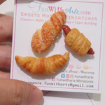 Miniature Food-clay food-clay bread-clay earrings