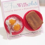 Jewelry - Yakun Toast and Egg Earring studs