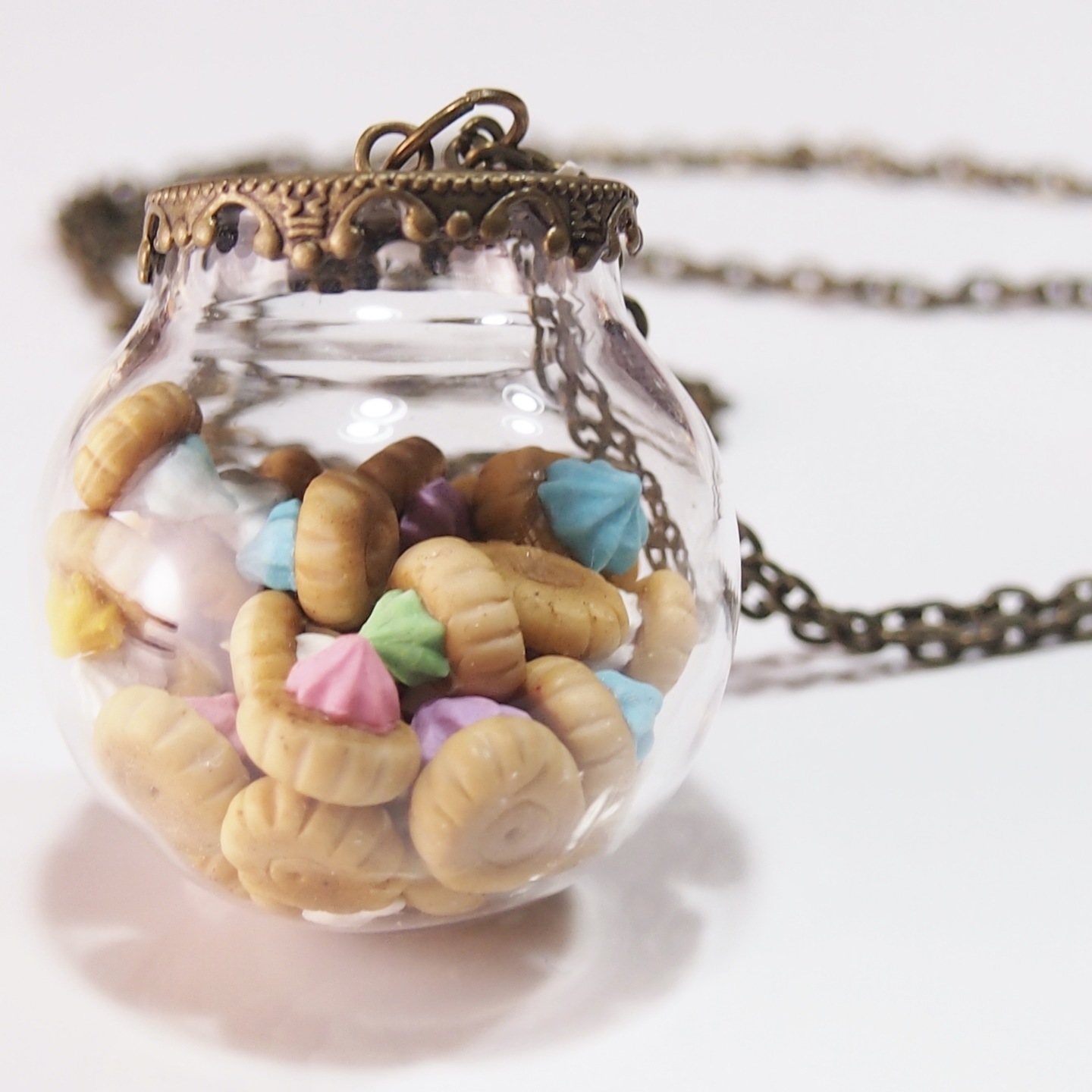 Jewelry-Polymer Clay IcedGems Glass Globe Necklace