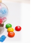 JEWELRY -Tiny Cotton Candy In a globe necklace - filled with Candies - 26 inches long Chain