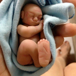 Miniature Baby Newborn Ooak - Polymer clay