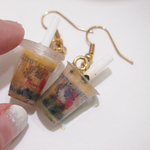 Bubble tea earrings Boba tea earrings