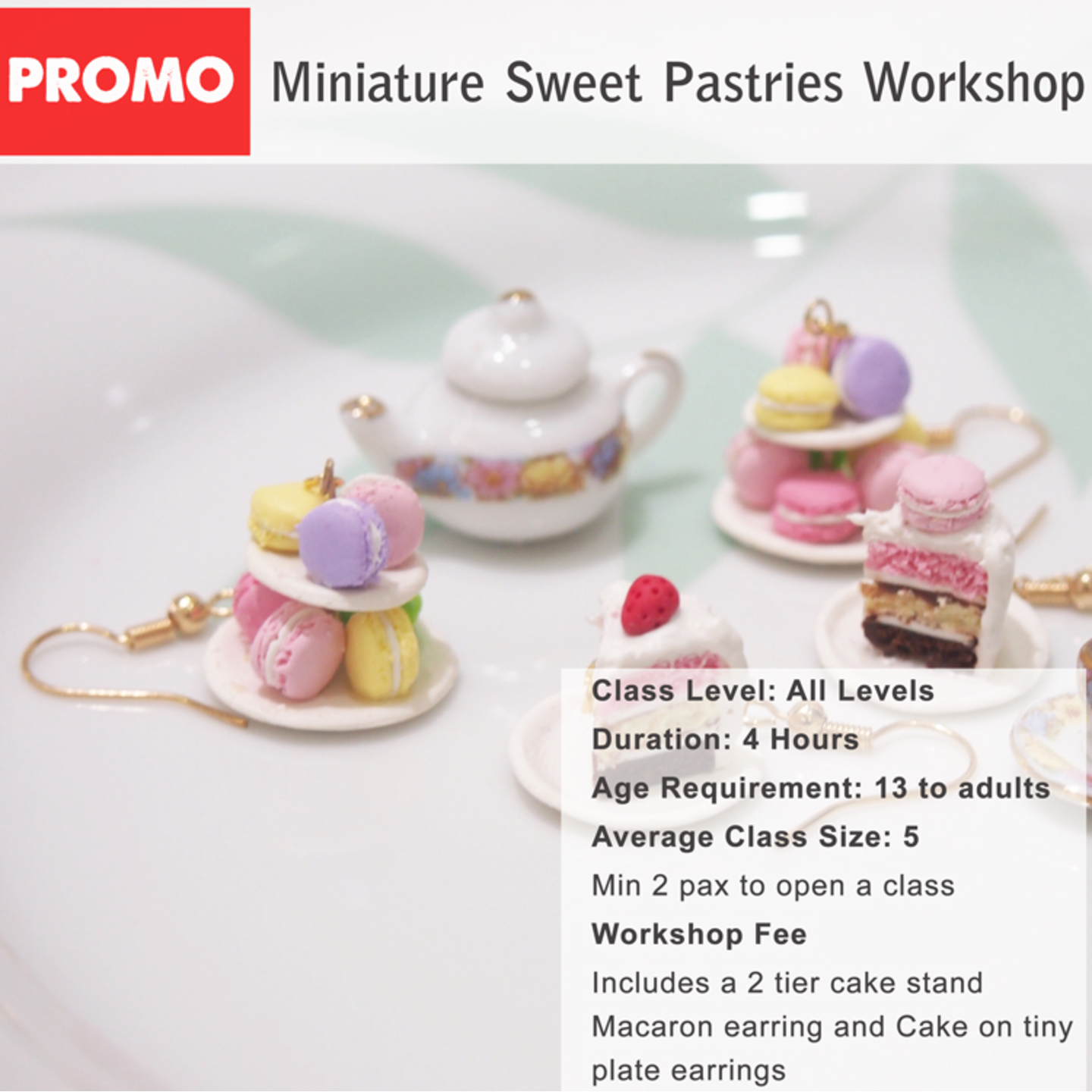 DEALS for 2 pax - Miniature Food Workshop - Sweet pastries workshop