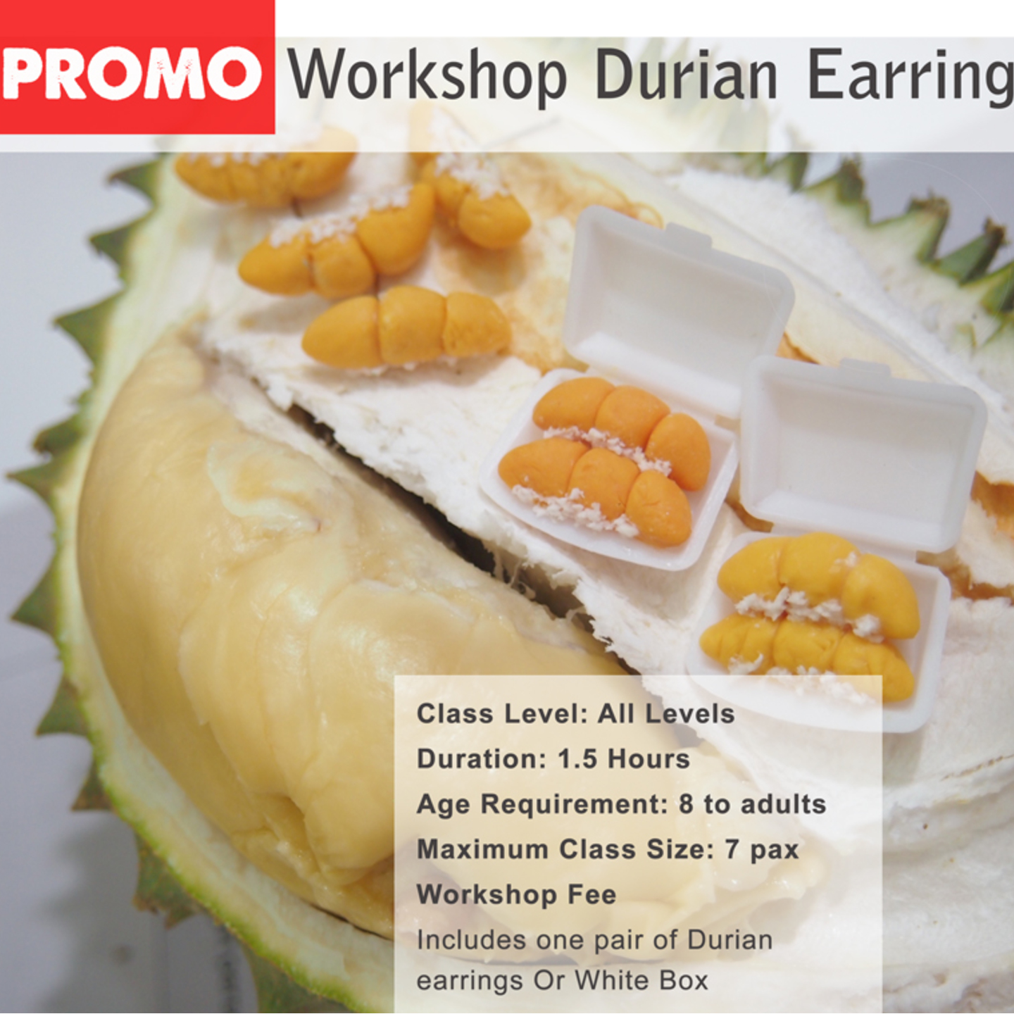 Workshop-Miniature Clay Durian or Earrings