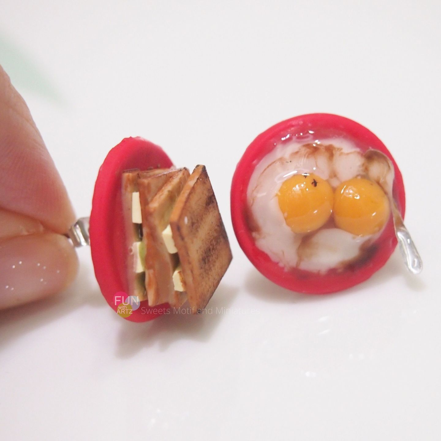 Jewelry - Yakun Toast and Egg Earring studs