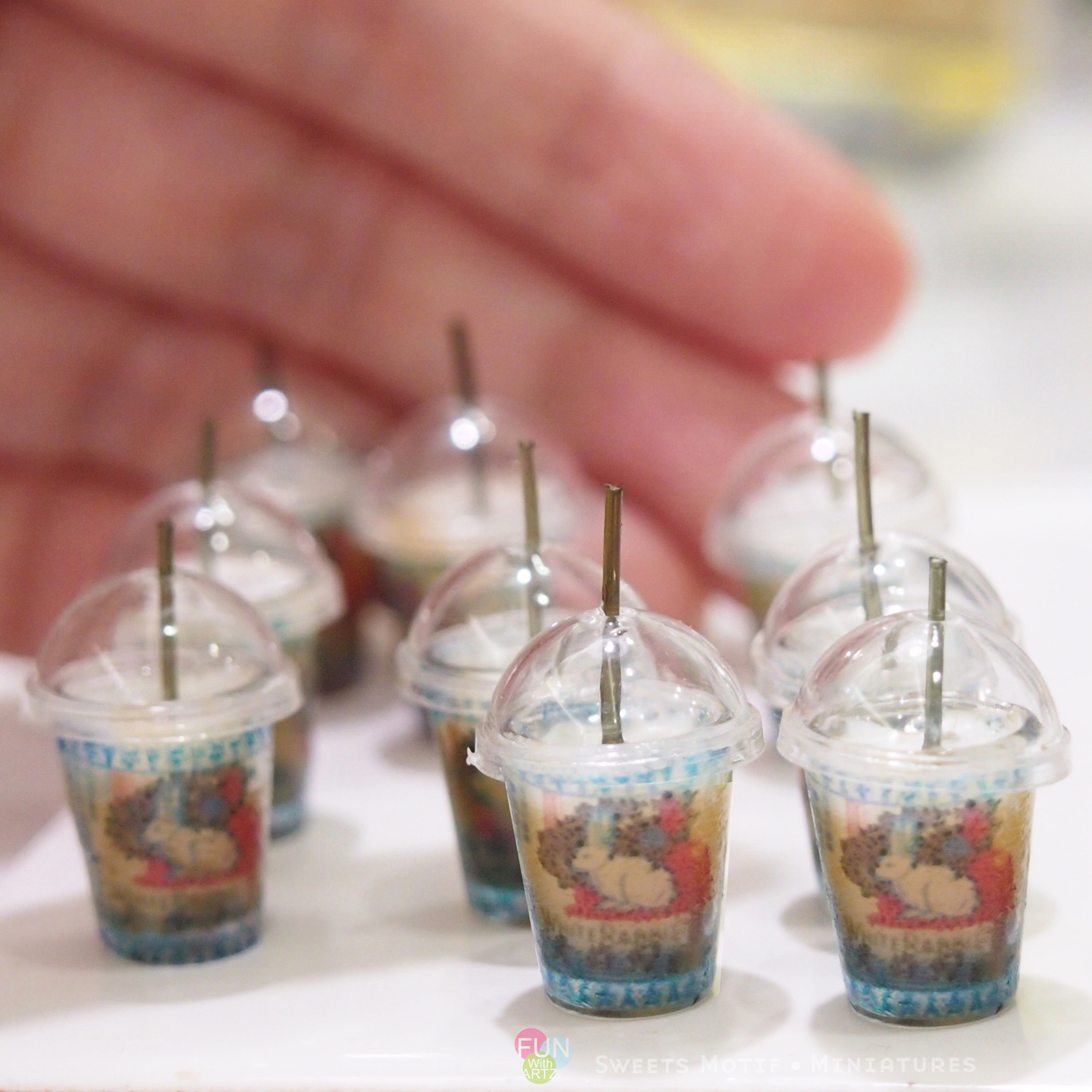 Miniature Food Bubble Tea Cup with Cover