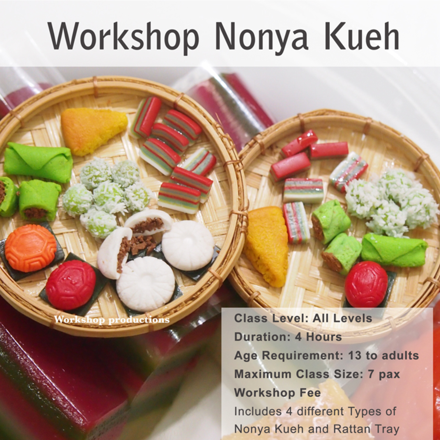 Workshop - Miniature Nonya Kueh - 4 pieces Kueh