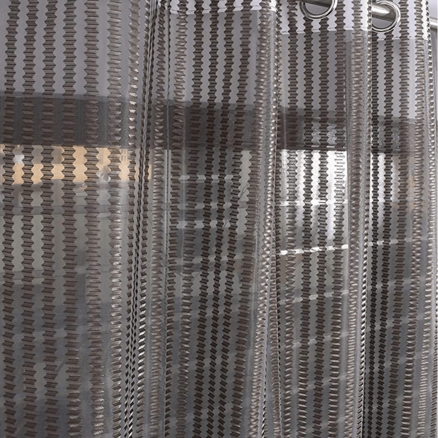 Handtex home Grey sheer door curtain set of 2PC 4 feet x 9 feet