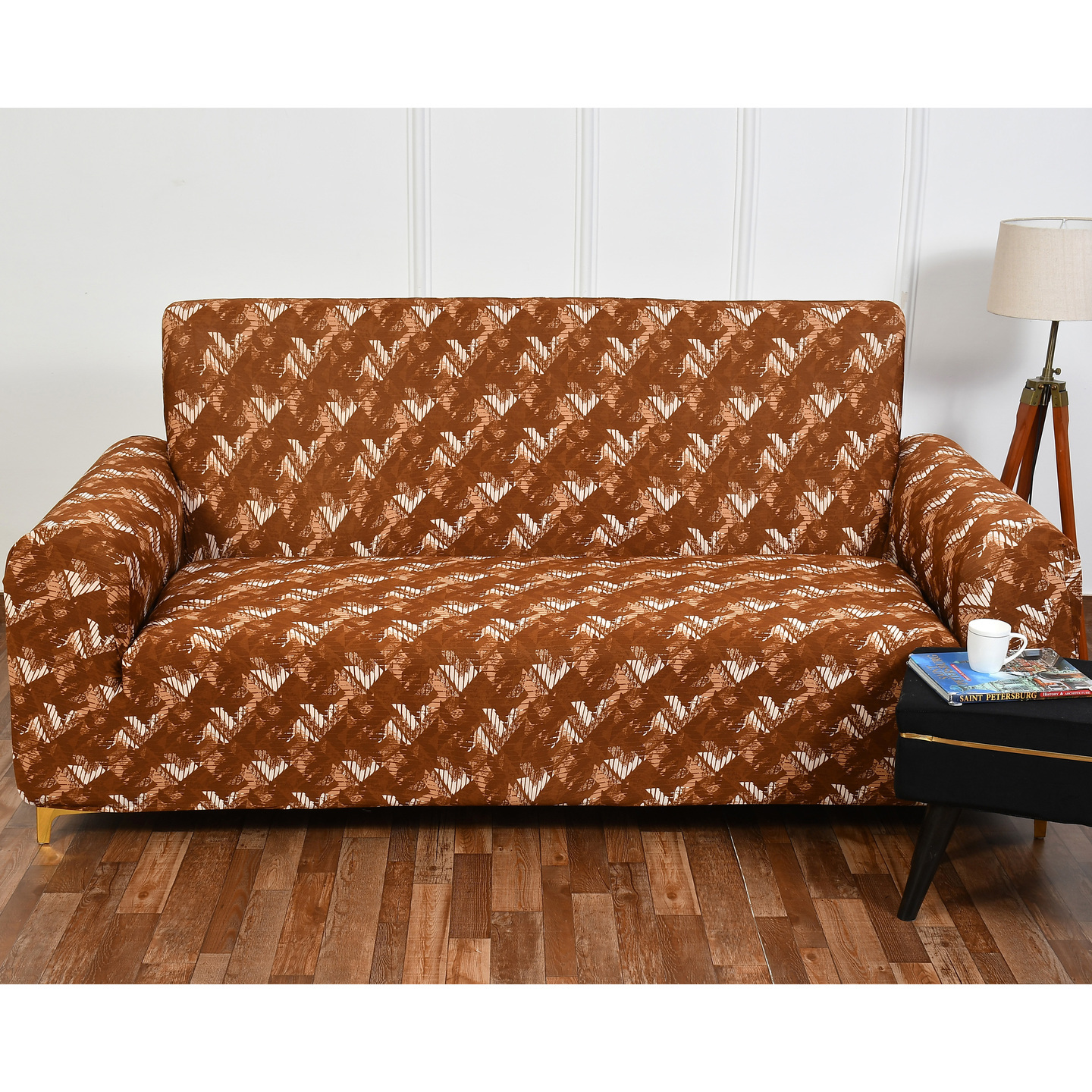 Handtex Home Premium Three Seater Sofa Cover Big Elasticity Cover,Flexible Stretch Sofa Slipcover 3 Seater, 185 X 230cm Pack of One Piece (Camel)