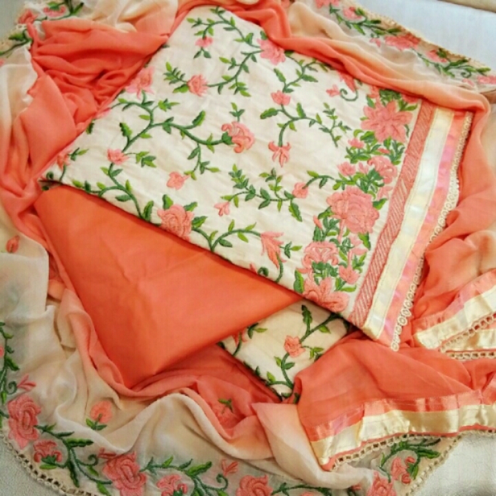 🔹TOP Cotton with full work
🔹BOTTOM cotton 
🔹DUPATTA Shiffon with embroidery 
🔹