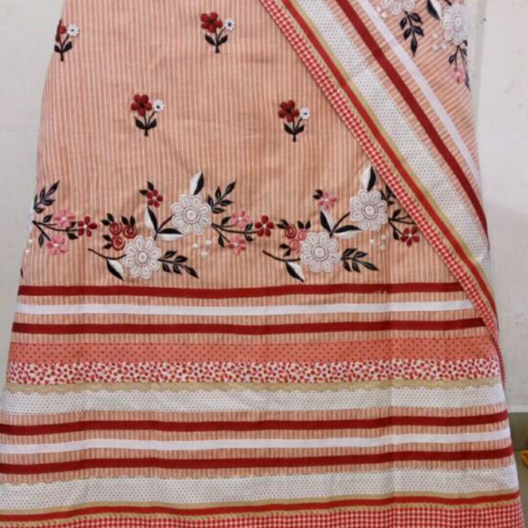  soft  cotton material
Front border embroidery
Back side small butties