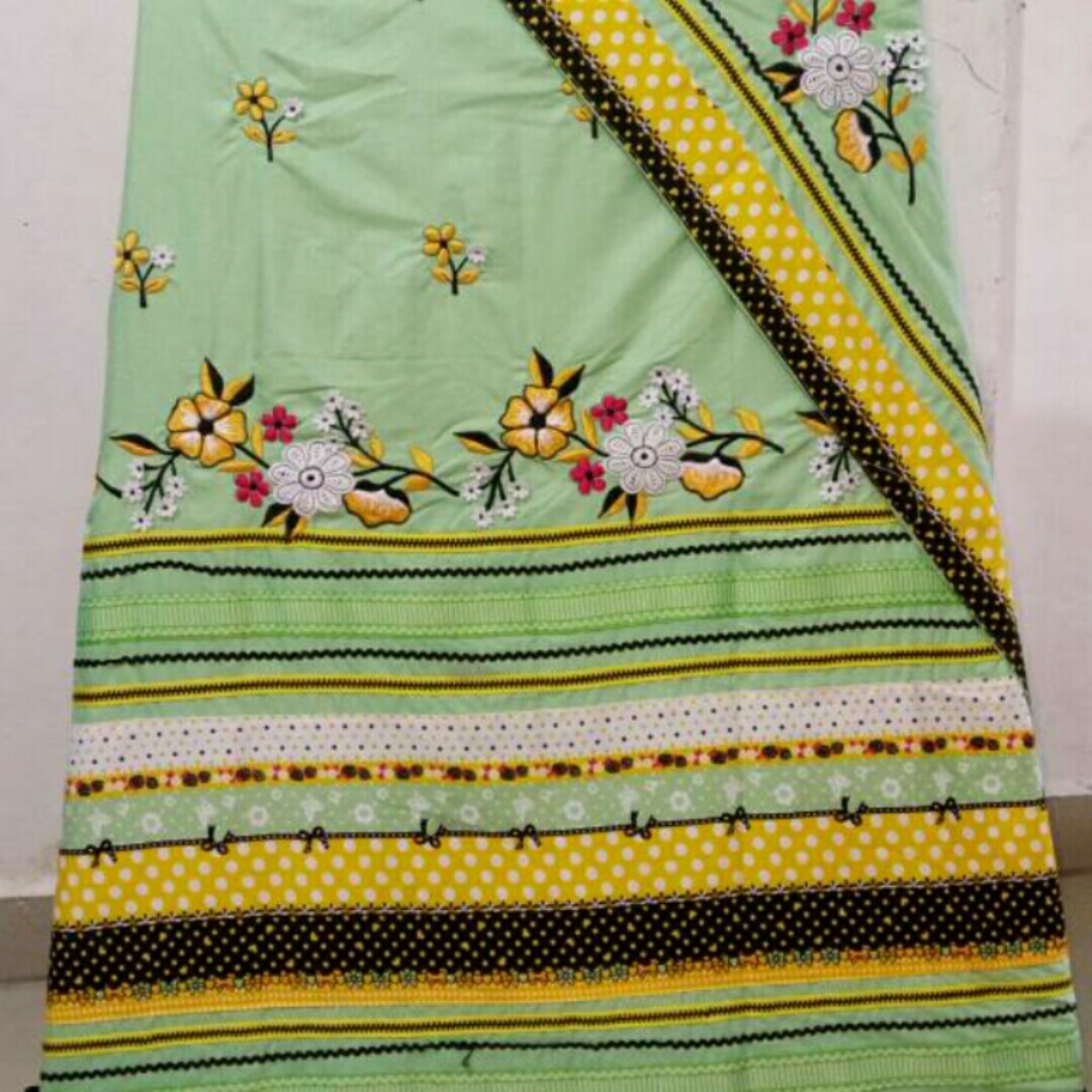 soft  cotton material
Front border embroidery
Back side small butties