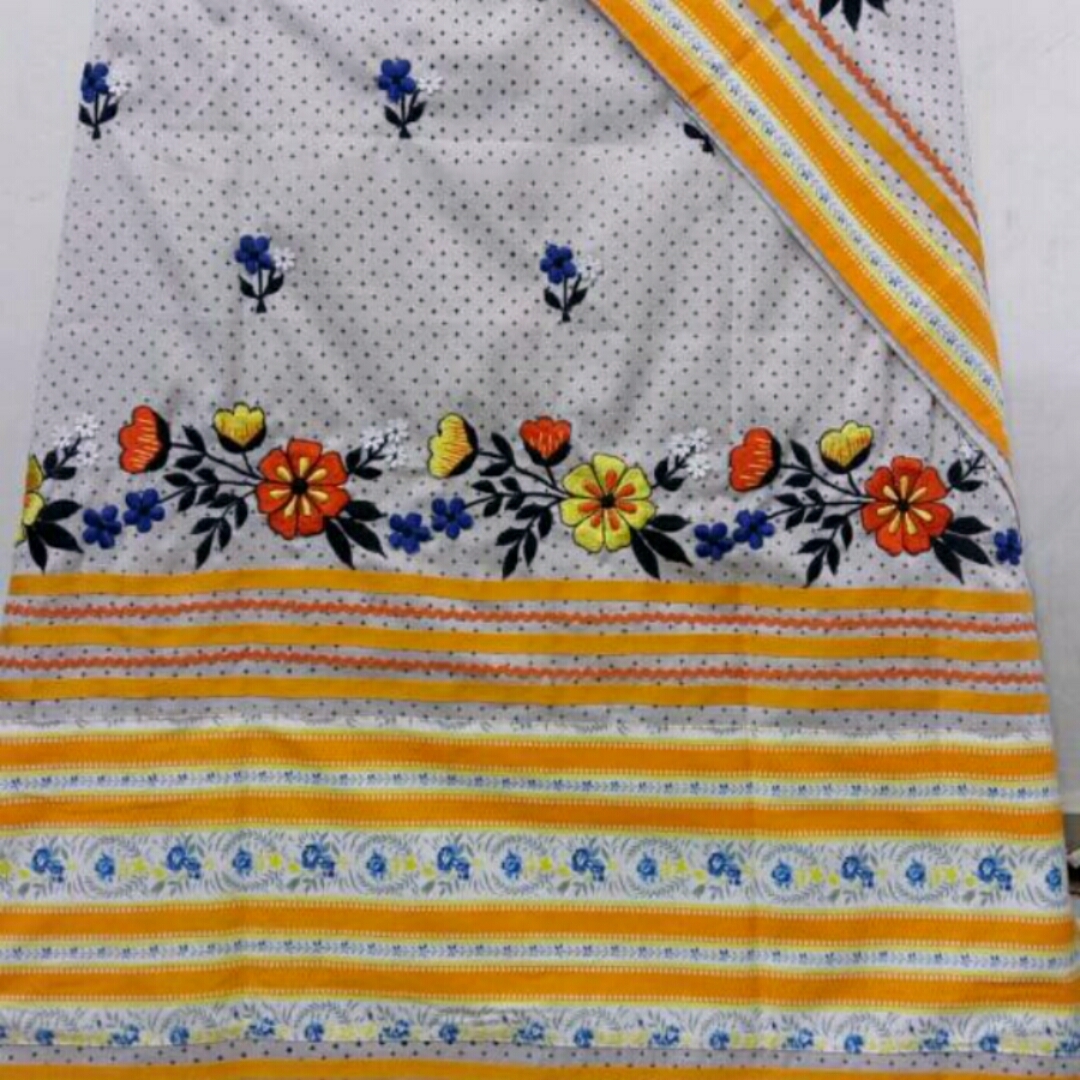 soft  cotton material
Front border embroidery
Back side small butties