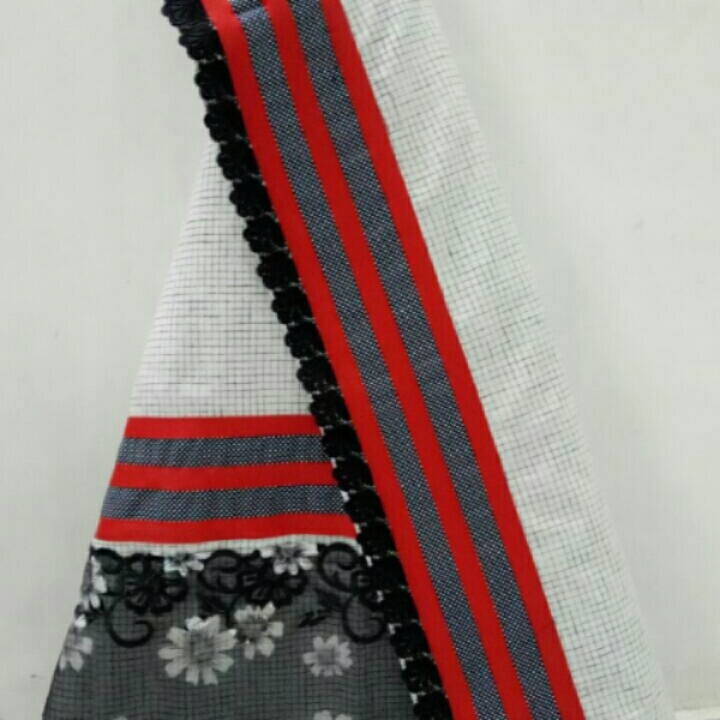 Light grey cotton checks rida with embroidered net lace pnl gpo

