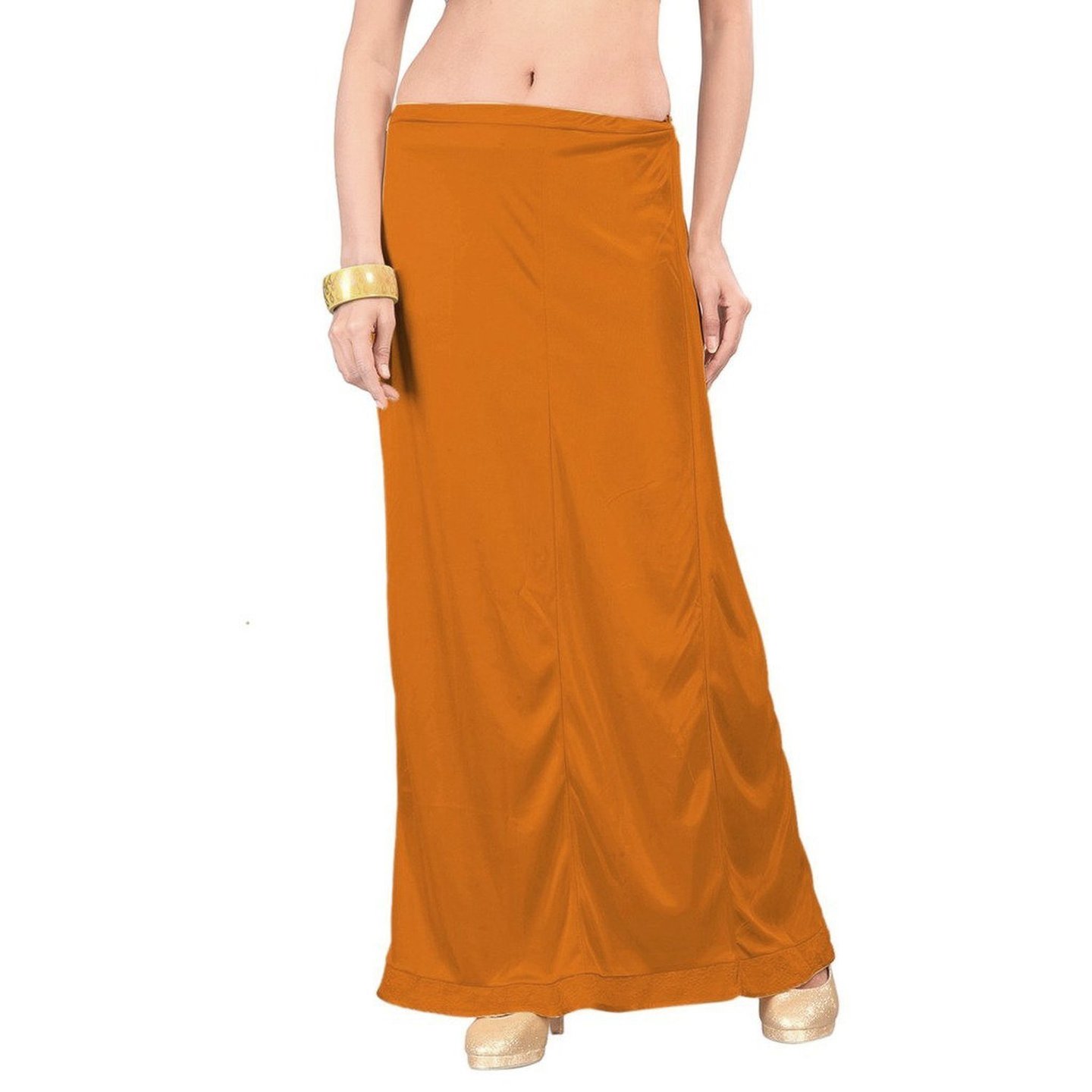 Dark Mustard Womens SATIN Sari Saree Petticoat/ Underskirt/ Inskirt