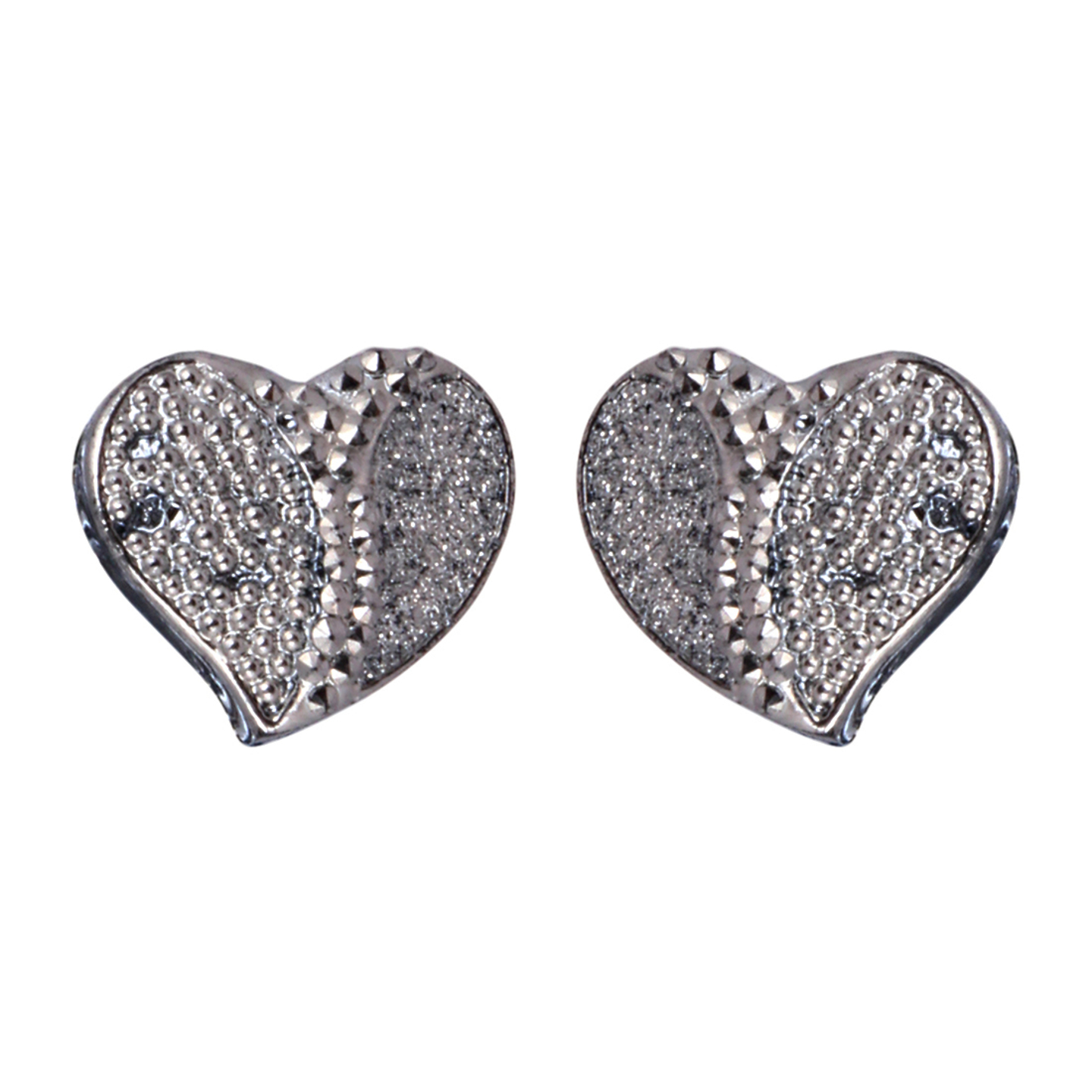 Zeolix Grey Heart Shape Stud Earrings