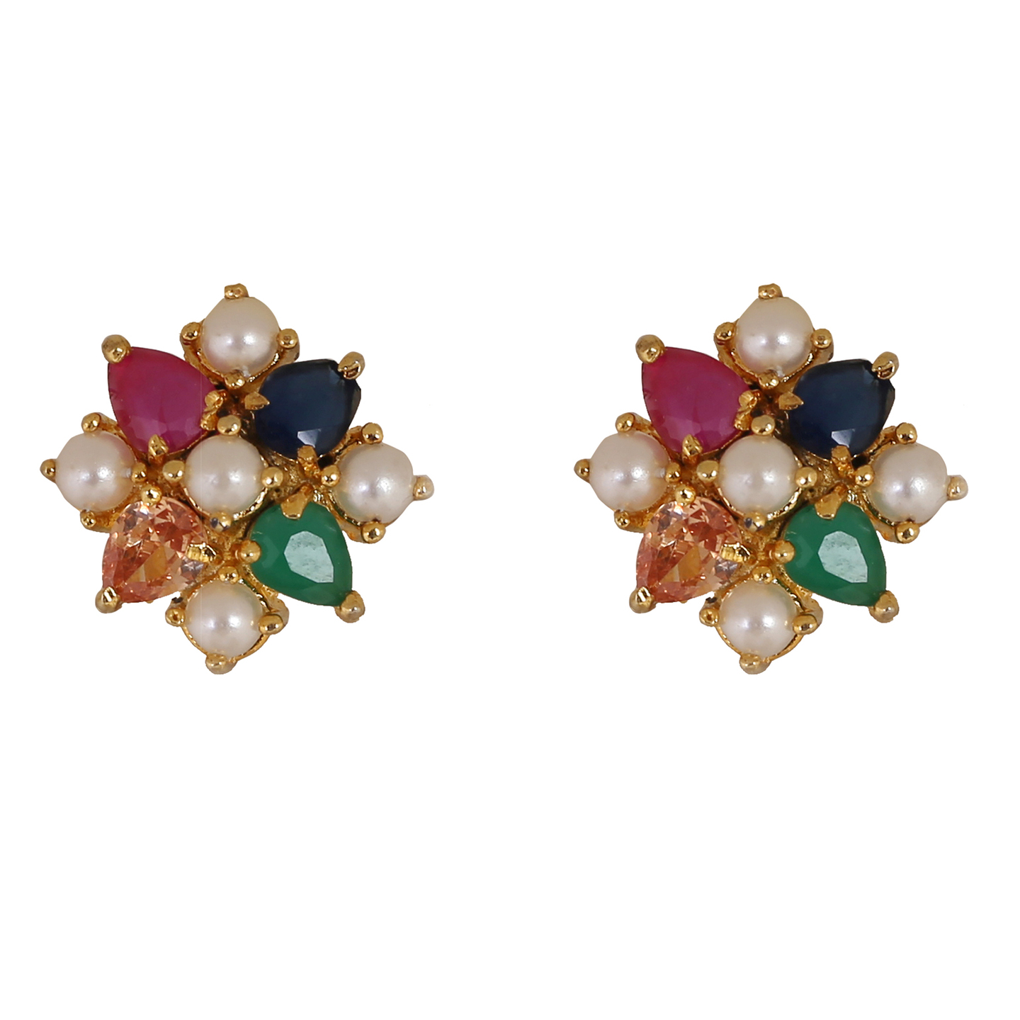 ZXEM4005 -   Zeolix Multicolored Stud Earring for Women's and Girls-Everyday Earrings 