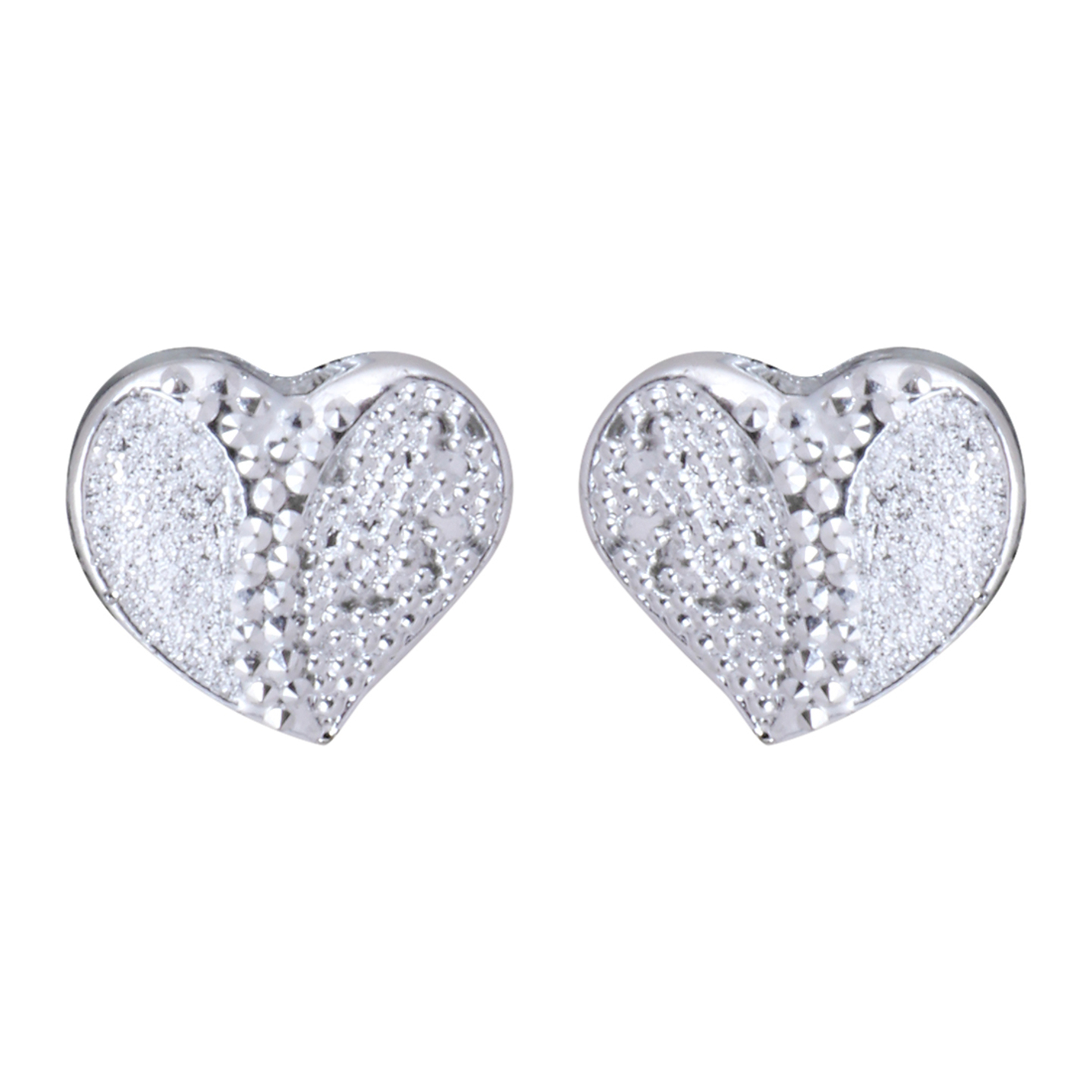Zeolix Heart Shape Silver Stud Earring