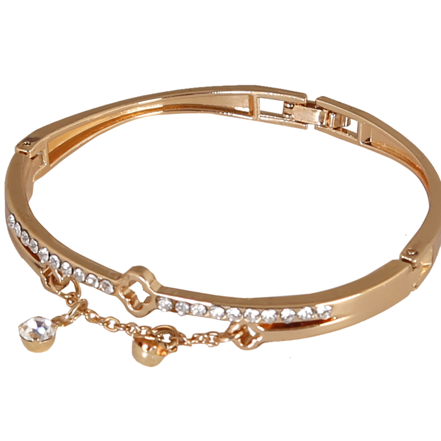 ZXBG4001 -  Zeolix Golden Coloured Bracelets with Chain and Studs (Adjustable)