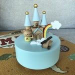 Rainbow Castle blue base Music box