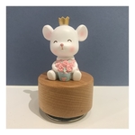 Rose and Crown Rat Music Box Wooden base