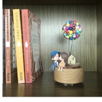 Couple with Mixed Color Balloon House Music Box