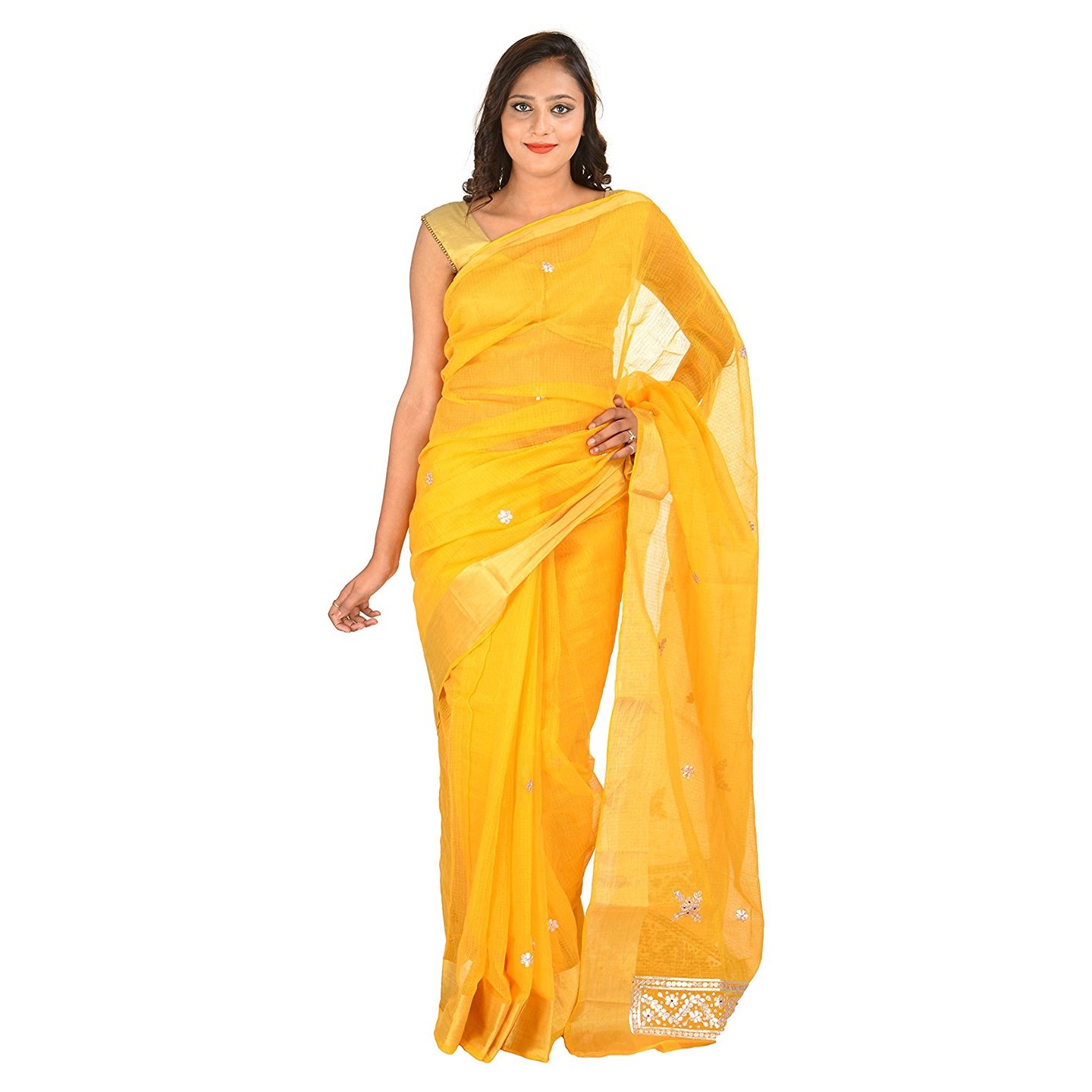 Korie Kota Saree with Gota Patti (Yellow)- KK5_96