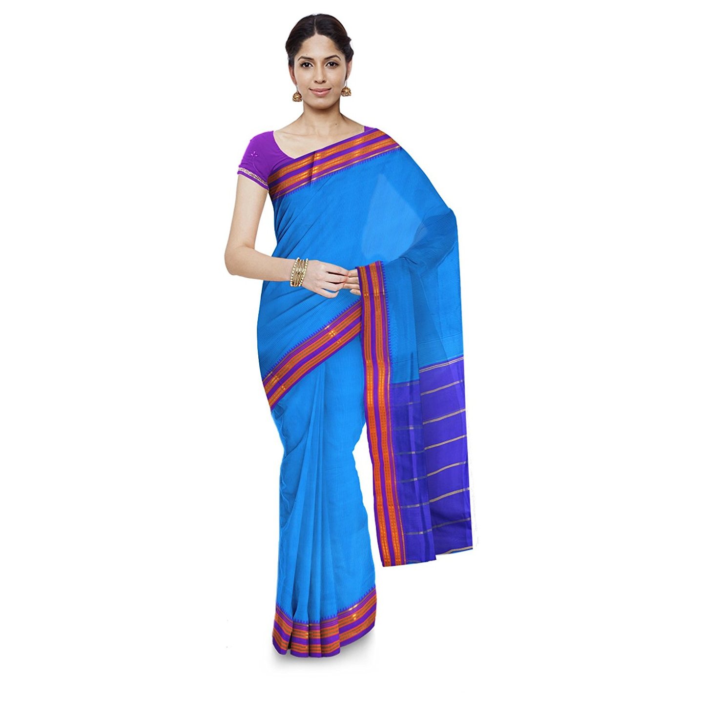 Korie Pune Checks Saree (Blue)- KP7_31