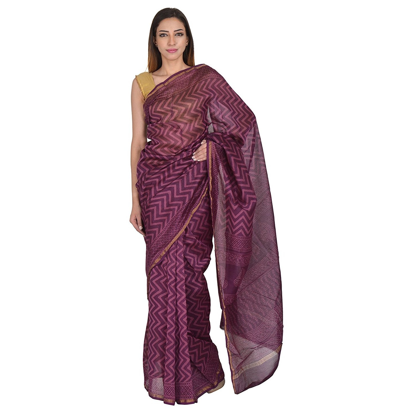 Korie Chanderi Saree (Mauve)_ (KB6_39)