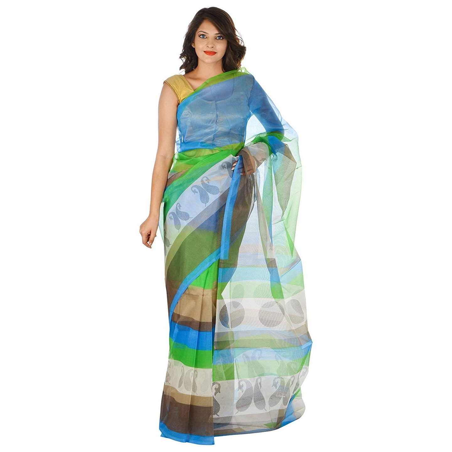 Korie Kota Supernet Saree without Blouse Piece (MultiColoured)-  K2_05