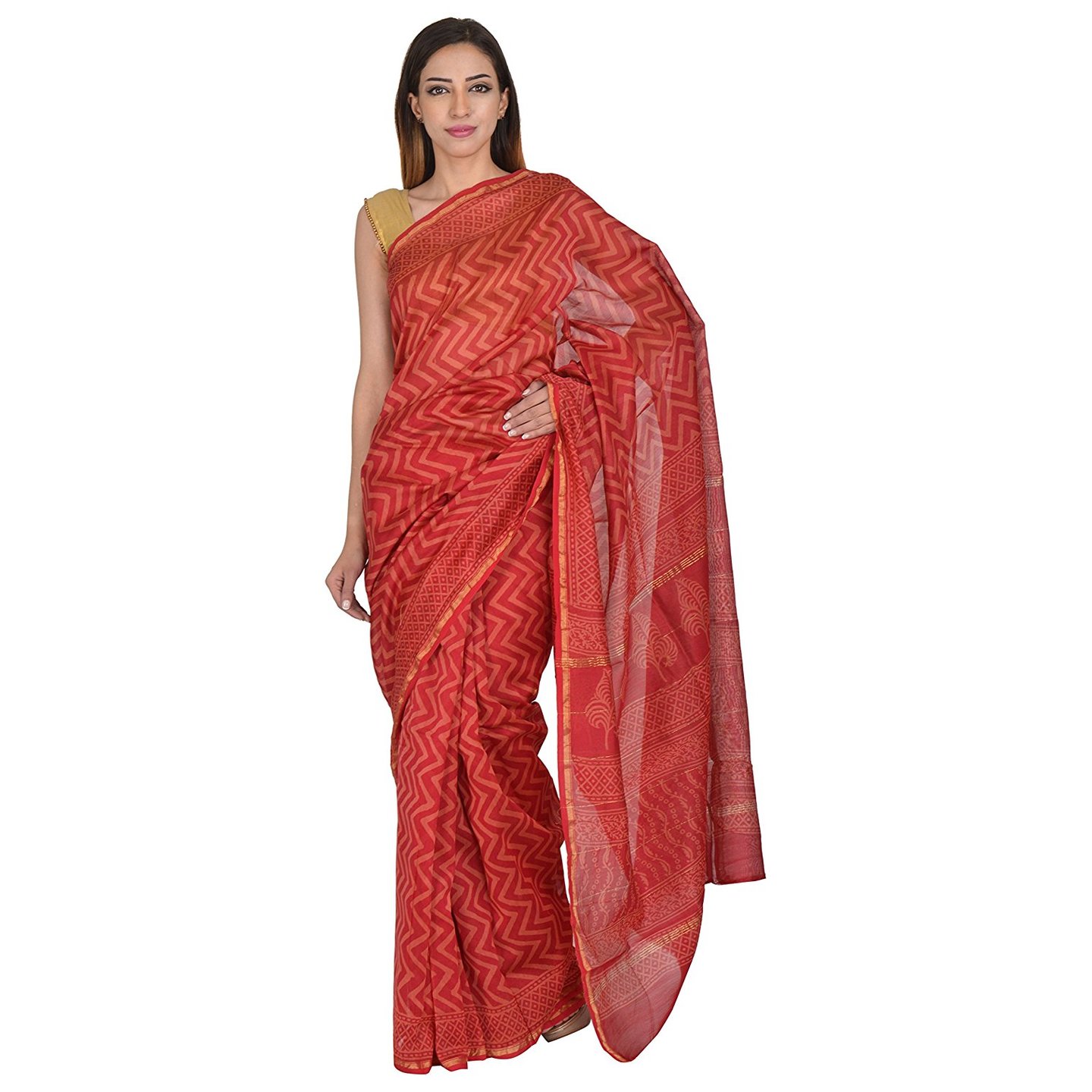 Korie Chanderi Saree Red_KB6_37