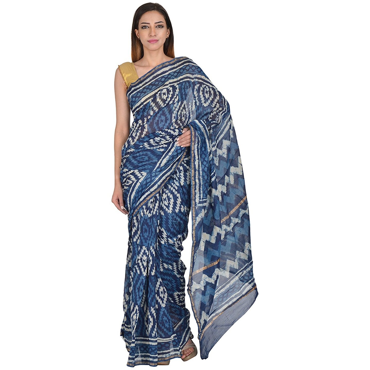 Korie Chanderi Saree Indigo _ KB6_20