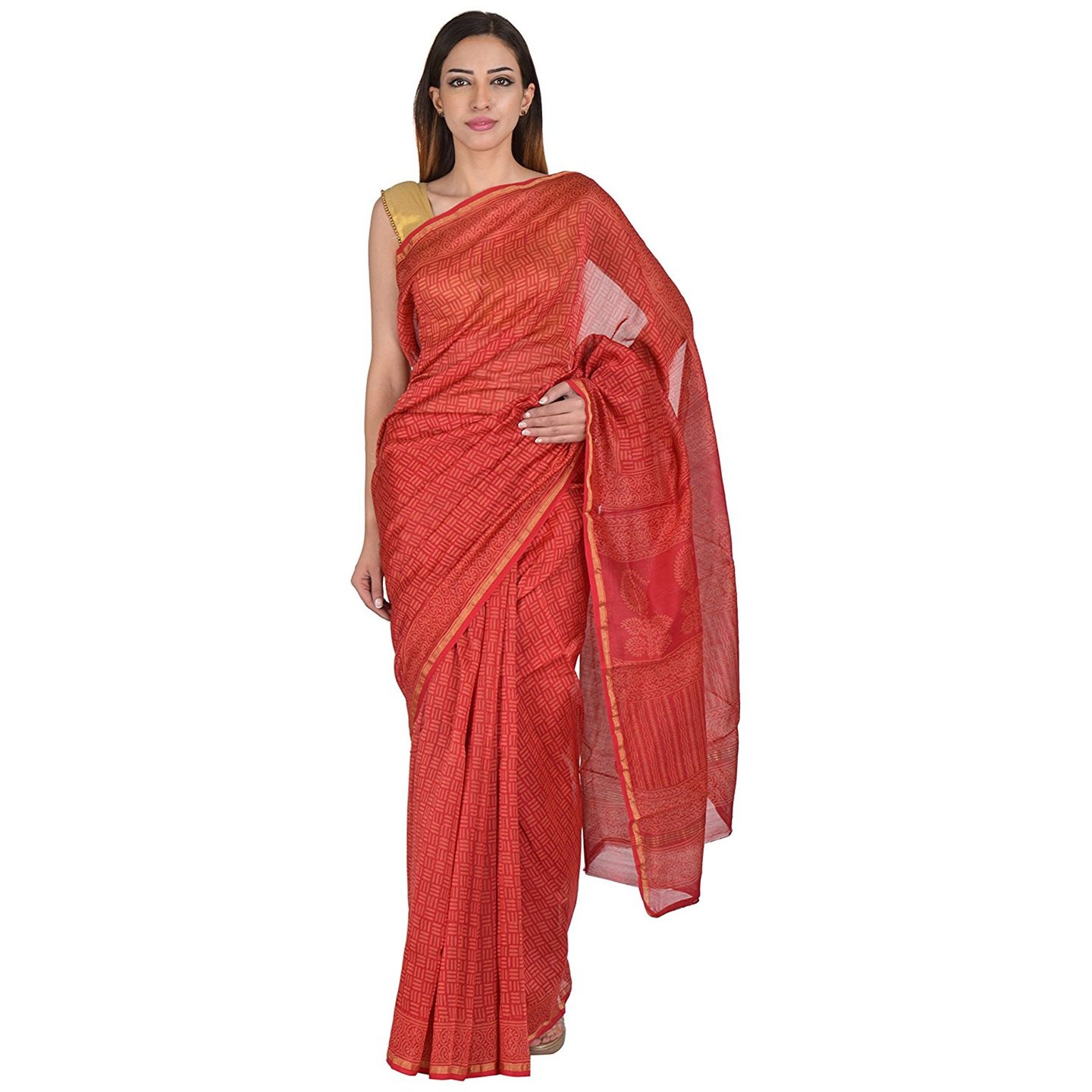 Korie Cotton Silk Saree (Red)_ (KB6_29)