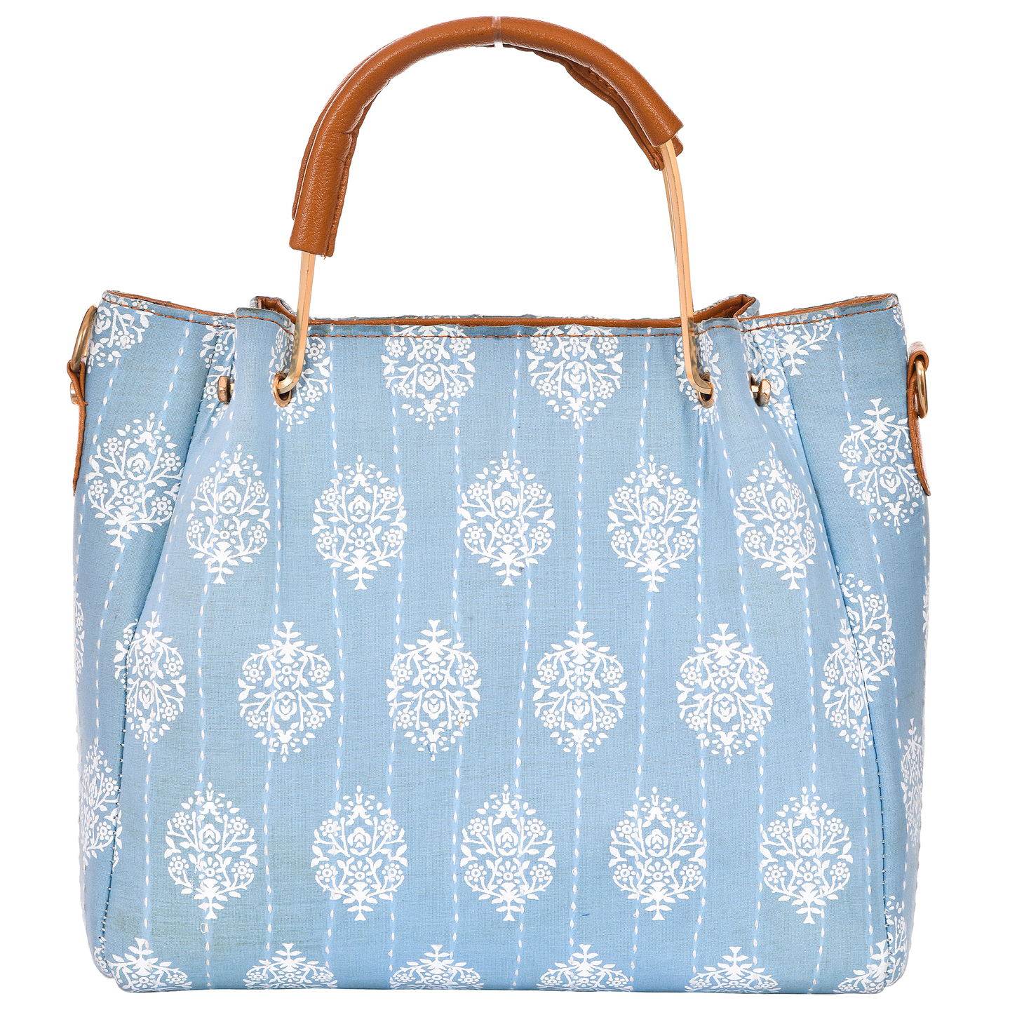 Korie Block Print Bag with Metal Handle KBGM1_02