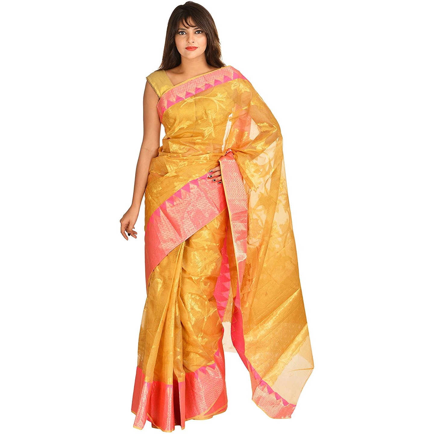 Korie Kota Silk Zari Saree (Golden)- KK5_78