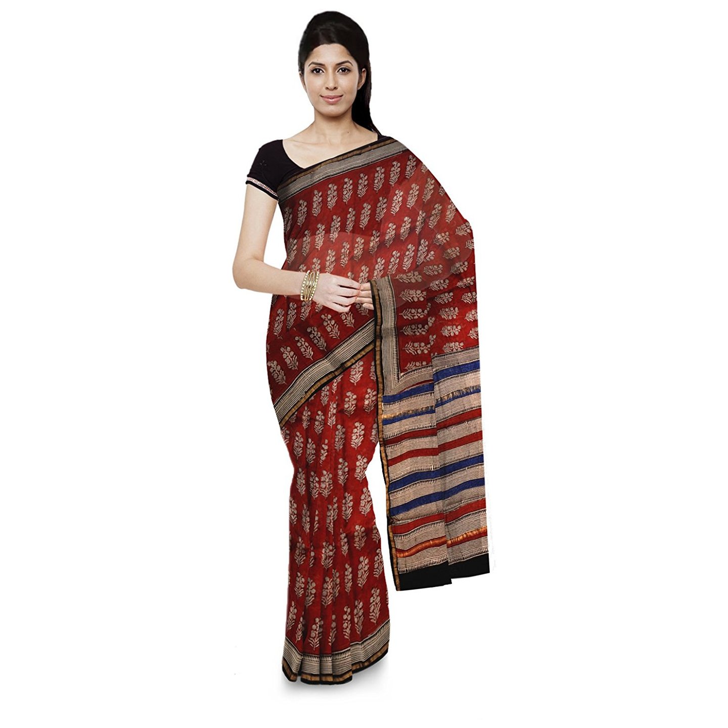 Korie Chanderi Saree (Maroon)_ KB7_05