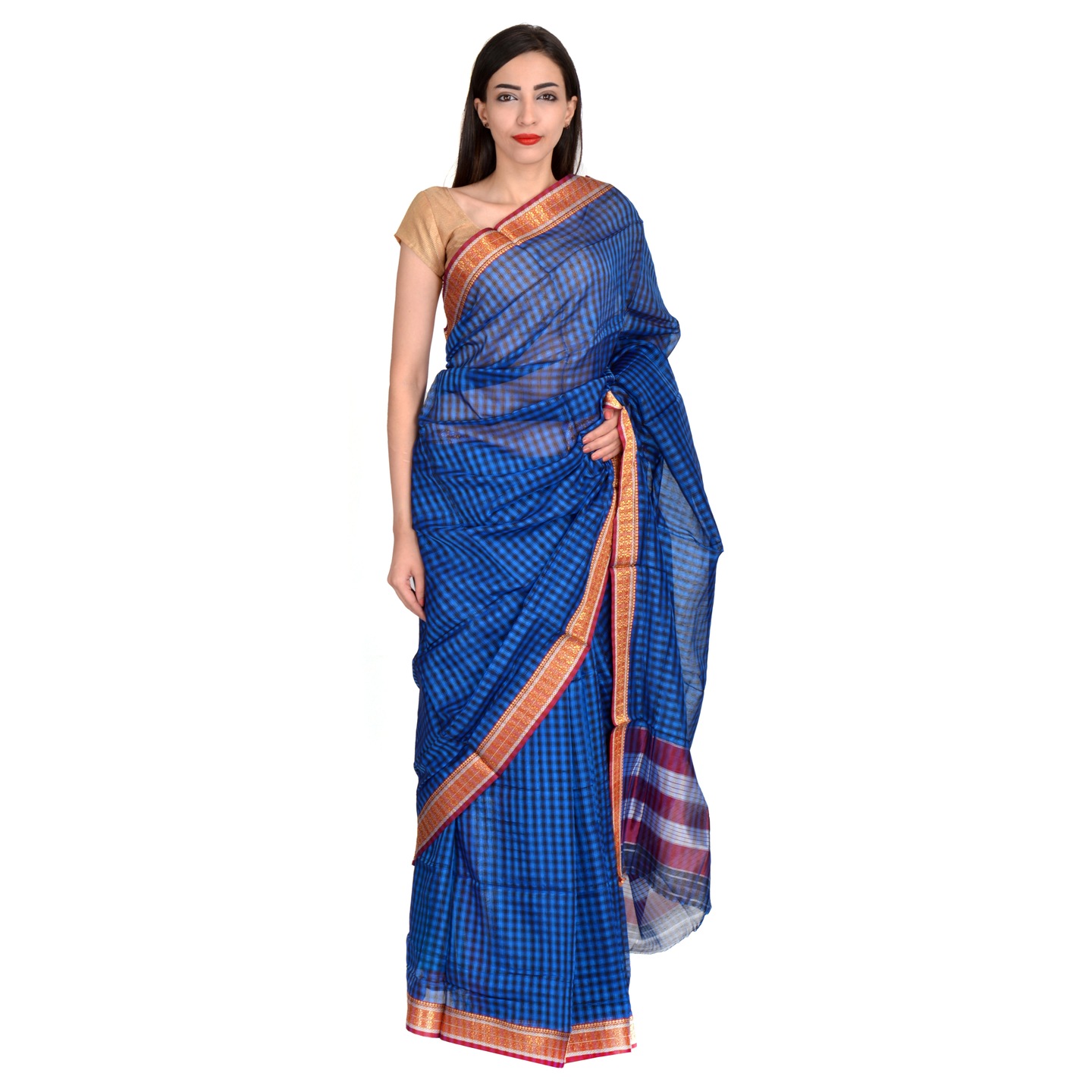 Korie Pune Silk Saree Blue- KP7_17