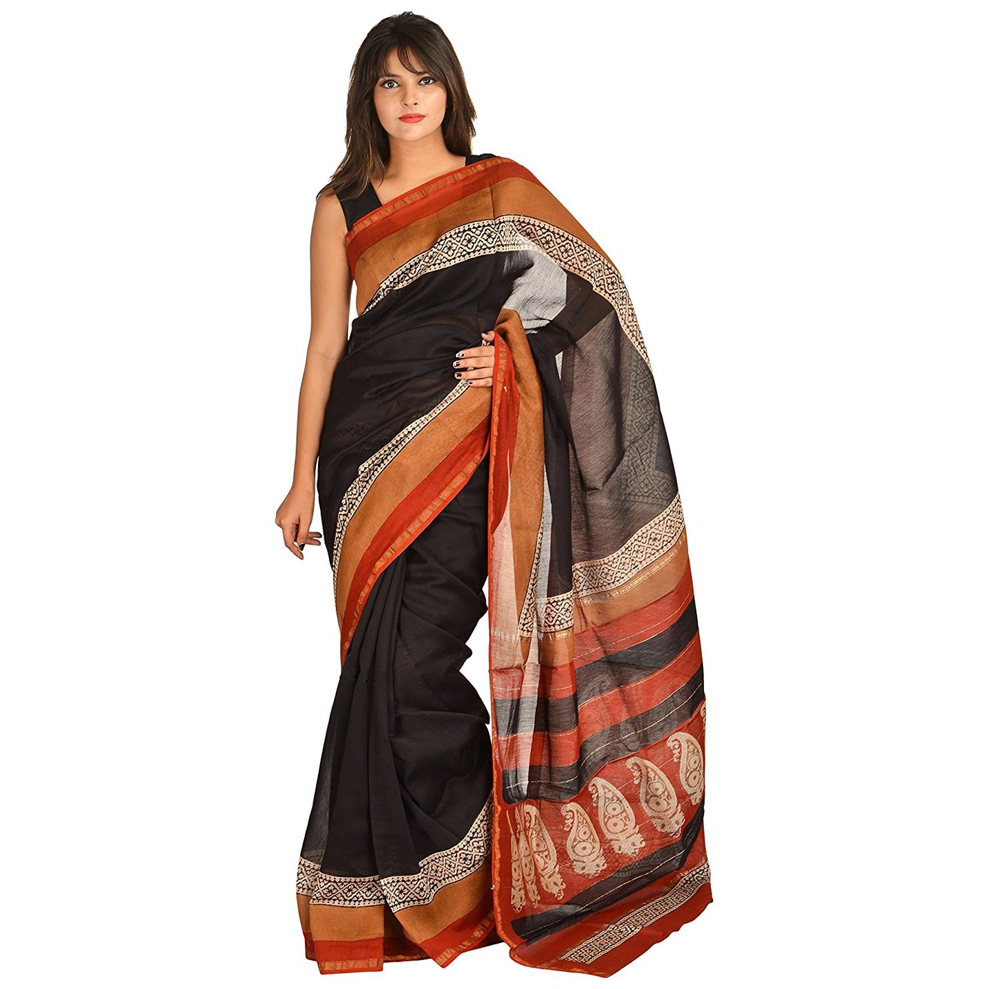 Korie Cotton Silk Saree (Black) _ (KB5_13)