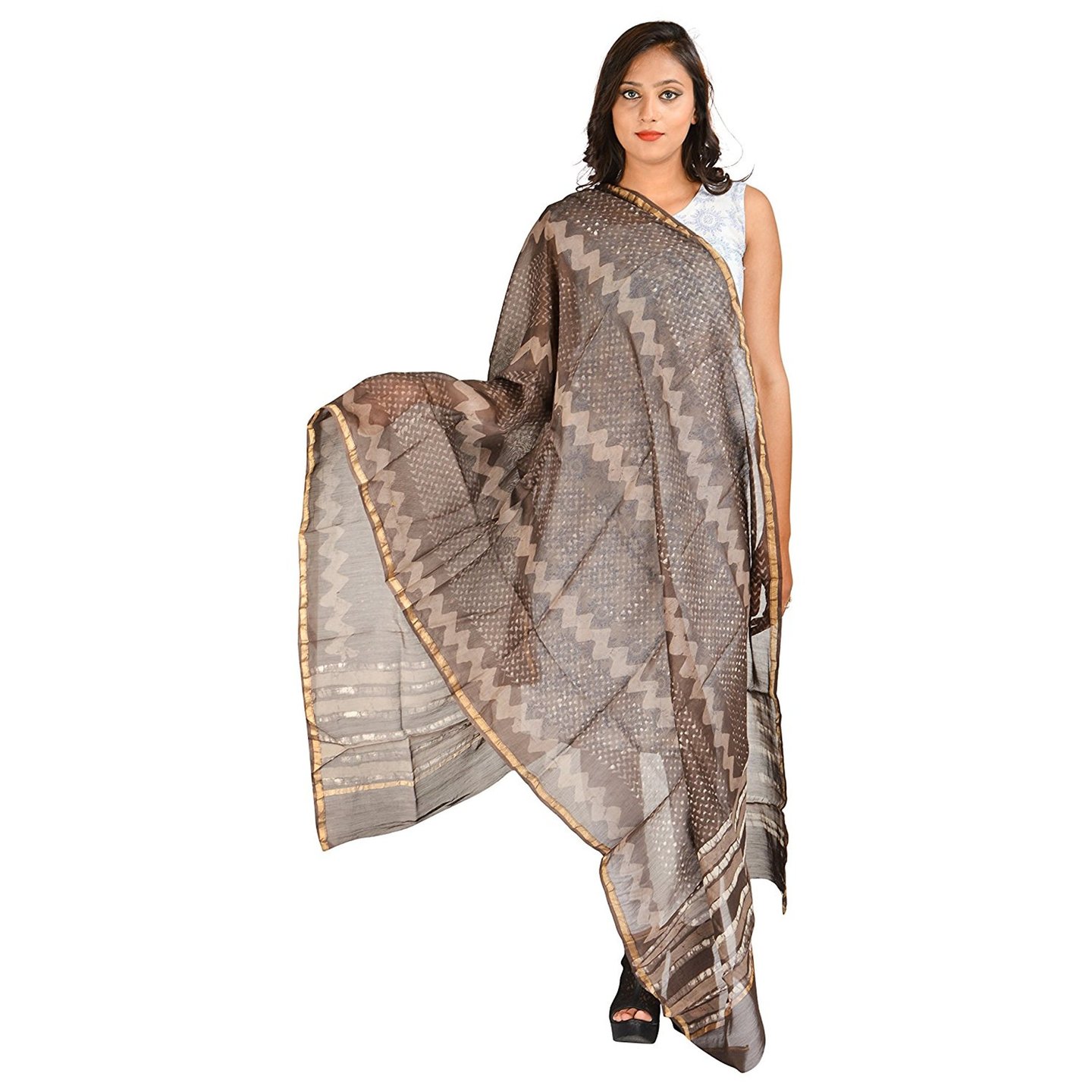 Korie Bagru Pure Chanderi Dupatta_ KCH1_G5