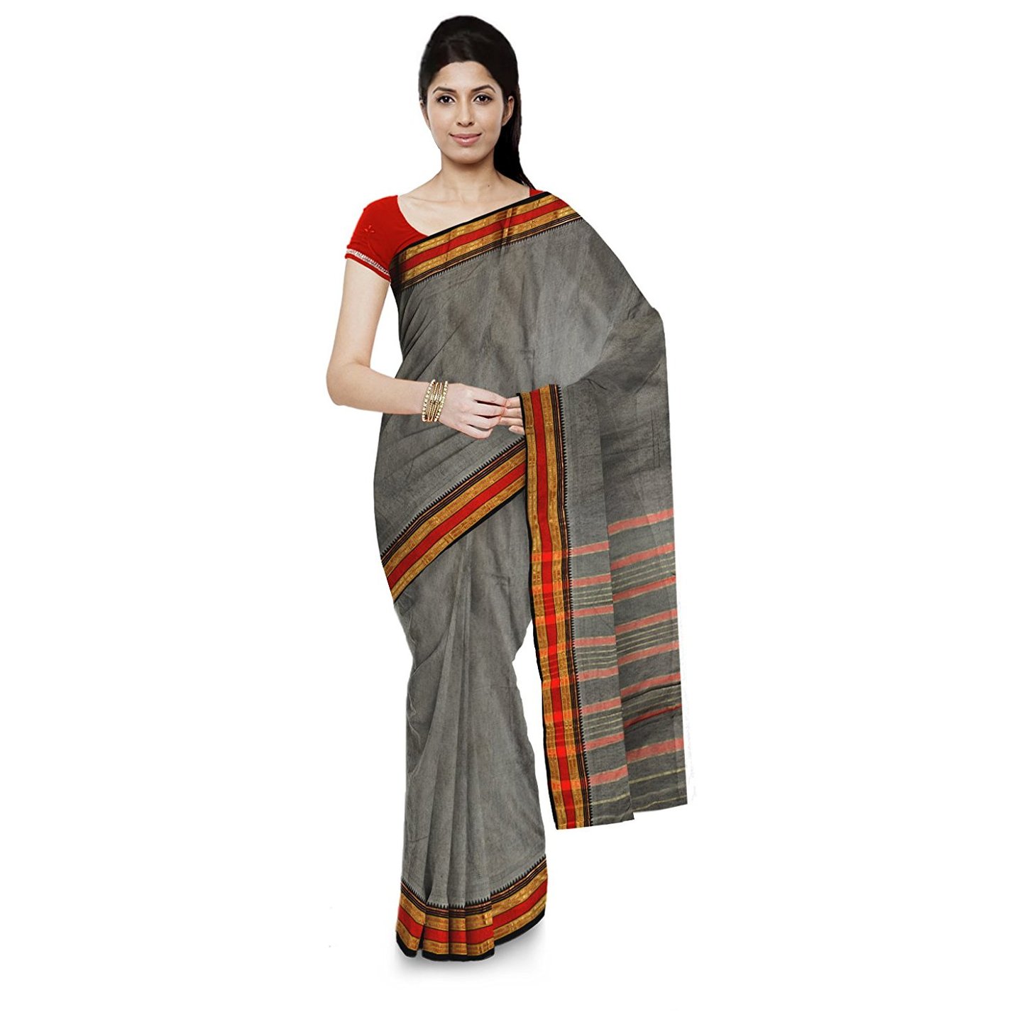 Korie Pune Cotton Saree Grey- KP7_21