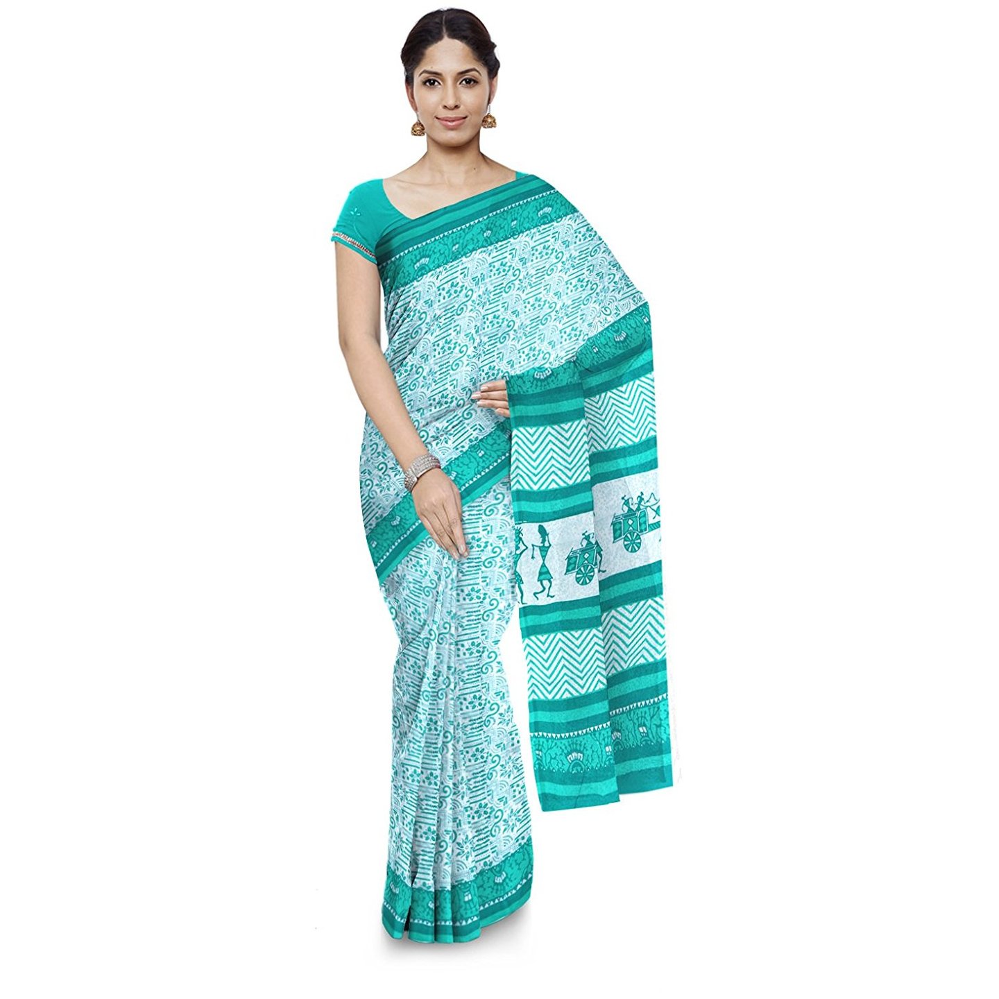 Korie Bagru Cotton Saree with Blouse Piece- KB7_08